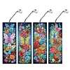 (US Local)4Pcs Flowers Butterflies DIY Diamond Painting Bookmark Craft Kit