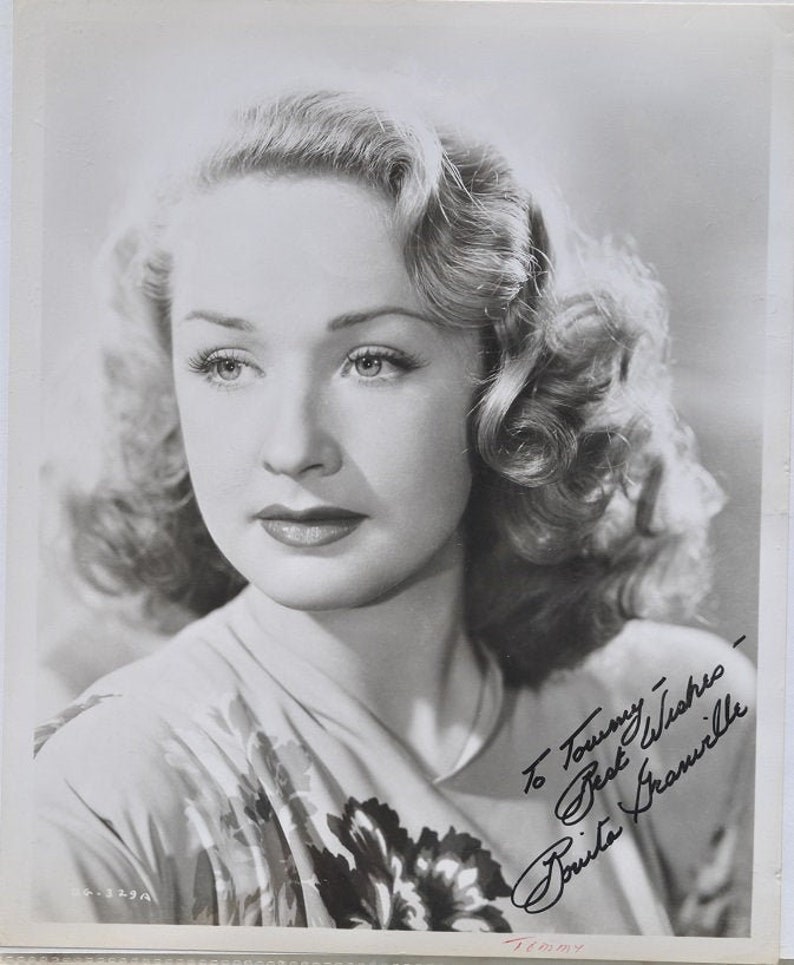 BONITA GRANVILLE SIGNED Photo Poster painting Cavalcade, Ah, Wilderness!, The Plough and the Stars, Now, Voyager, and Hitlers Children wcoa