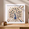 5D DIY Partial Special Shaped Drill Diamond Painting Kit Peacock Decor With Frame Kit 18x18cm