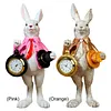 Easter Bunny Figurine with Top Hat and Pocket Watch Cute Small Bunny Table Clock for Spring Home Table Decor Party Supplies Gifts