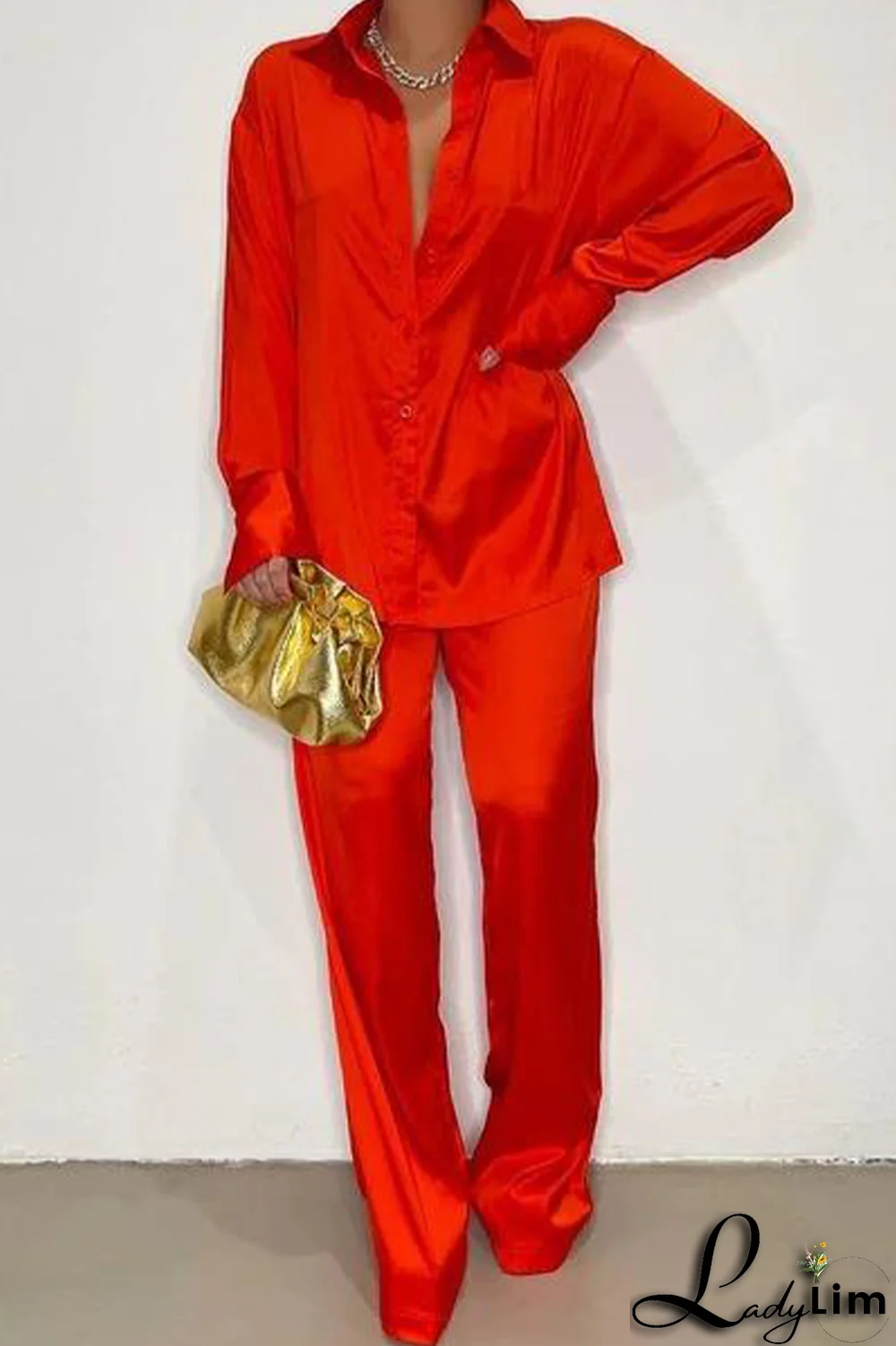 Coffee Casual Solid Patchwork Turndown Collar Long Sleeve Two Pieces