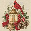 Winter Glow Cardinal DIY 14CT 2 Strands Stamped Cross Stitch Kit for Adults tapestrymarket