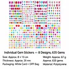 635pcs DIY Self-Adhesive Gem & Rhinestone Stickers Sparkling Jewel Stickers for Crafts & Decorations
