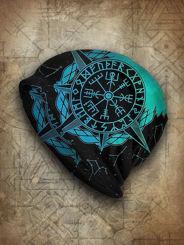 Men's Viking Nordic Runes Odin Celtic Knot Beanie / Rvogue / Rvogue