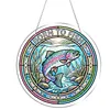Diamond Painting Single-Sided Acrylic Born to Fish Pendant for Home Wall Door and Window Decoration