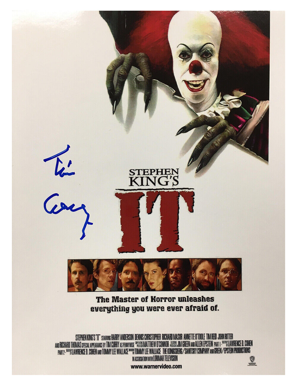 8x10 IT The Miniseries Poster Print Signed by Tim Curry 100% Authentic + COA