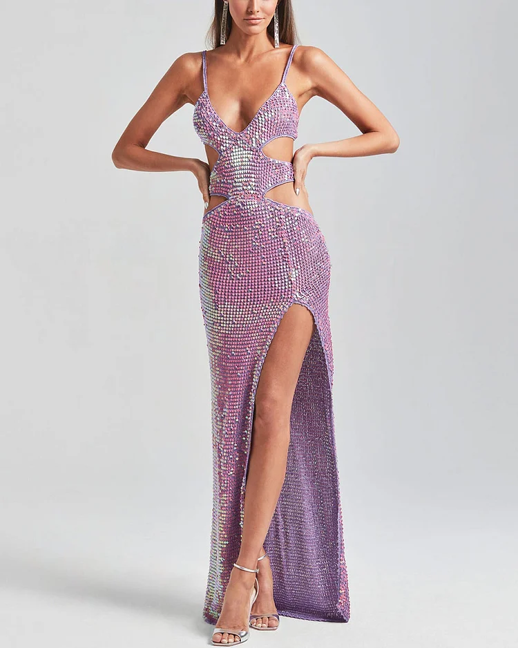 Sequined Crochet Dress