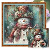 Snowman With Dessert-11CT Stamped Cross Stitch 45*45cm/17.72*17.72in