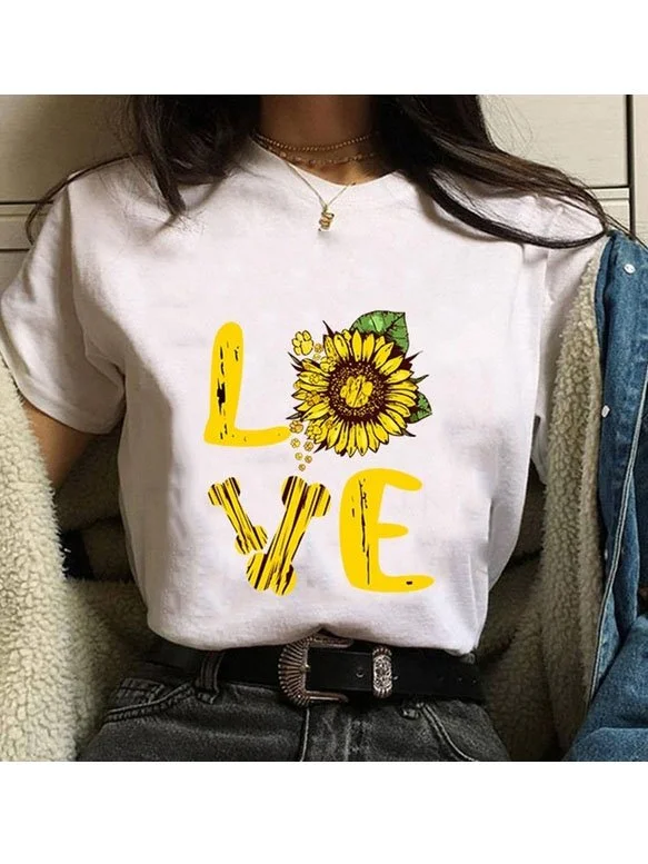 Printed Casual Short Sleeve Cotton-Blend Shirts & Tops