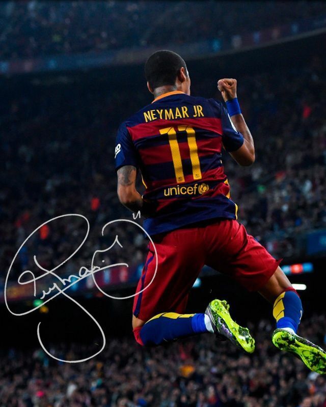 Neymar - FC Barcelona Autograph Signed Photo Poster painting Print