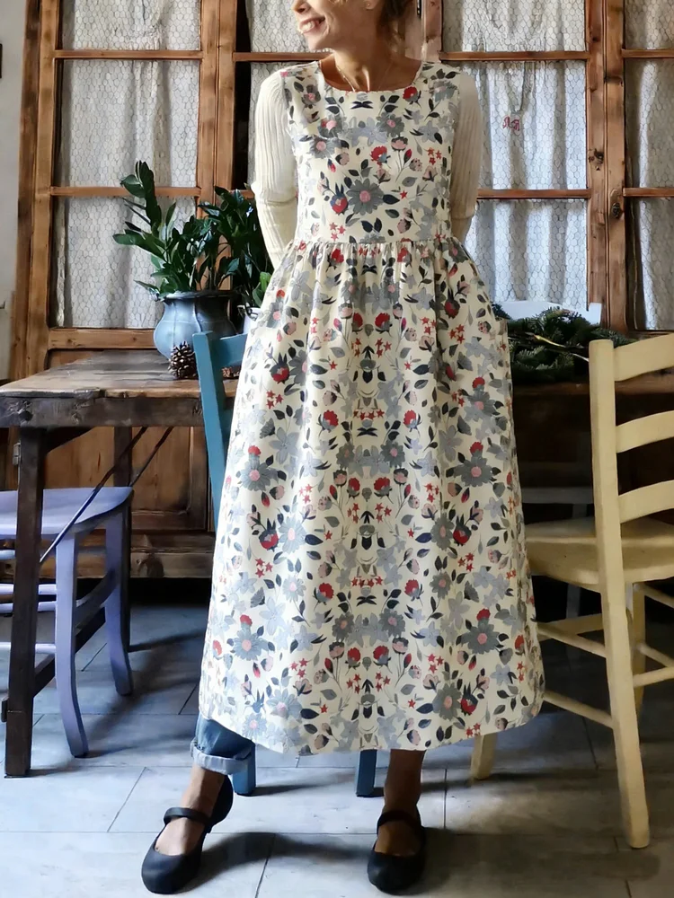 Floral Print Apron