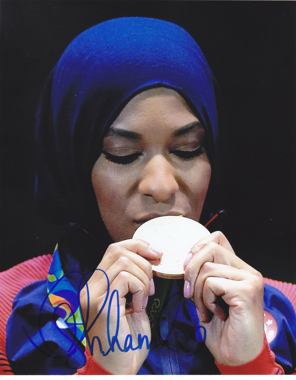 Ibtihaj Muhammad SIGNED AUTOGRAPHED 2016 USA FENCING OLYMPICS 8X10 Photo Poster painting Photo Poster painting 5