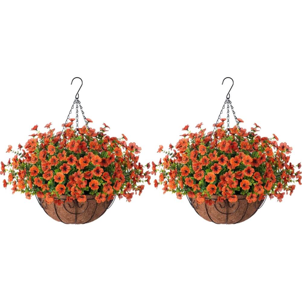 Luxurious Artificial Daisy Hanging Basket (Set of 2)