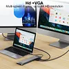 14 in 1 USB C Hub with 4K HDMI-Compatible VGA Ethernet 100W PD SD/TF Audio