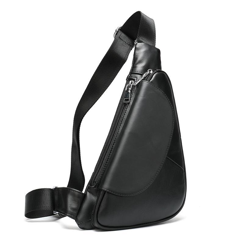 Mens Outdoor Fashion Alligator Pattern Cow Leather Chest Bags