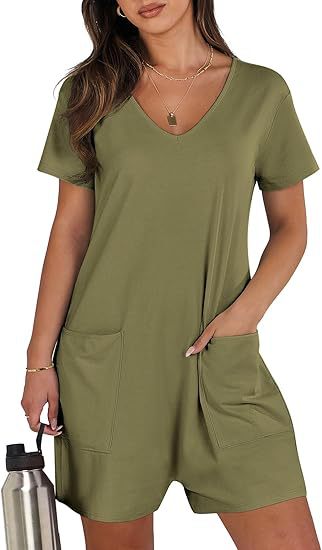 Mature Women Summer Casual Vest Sleeveless Round Neck Jumpsuit