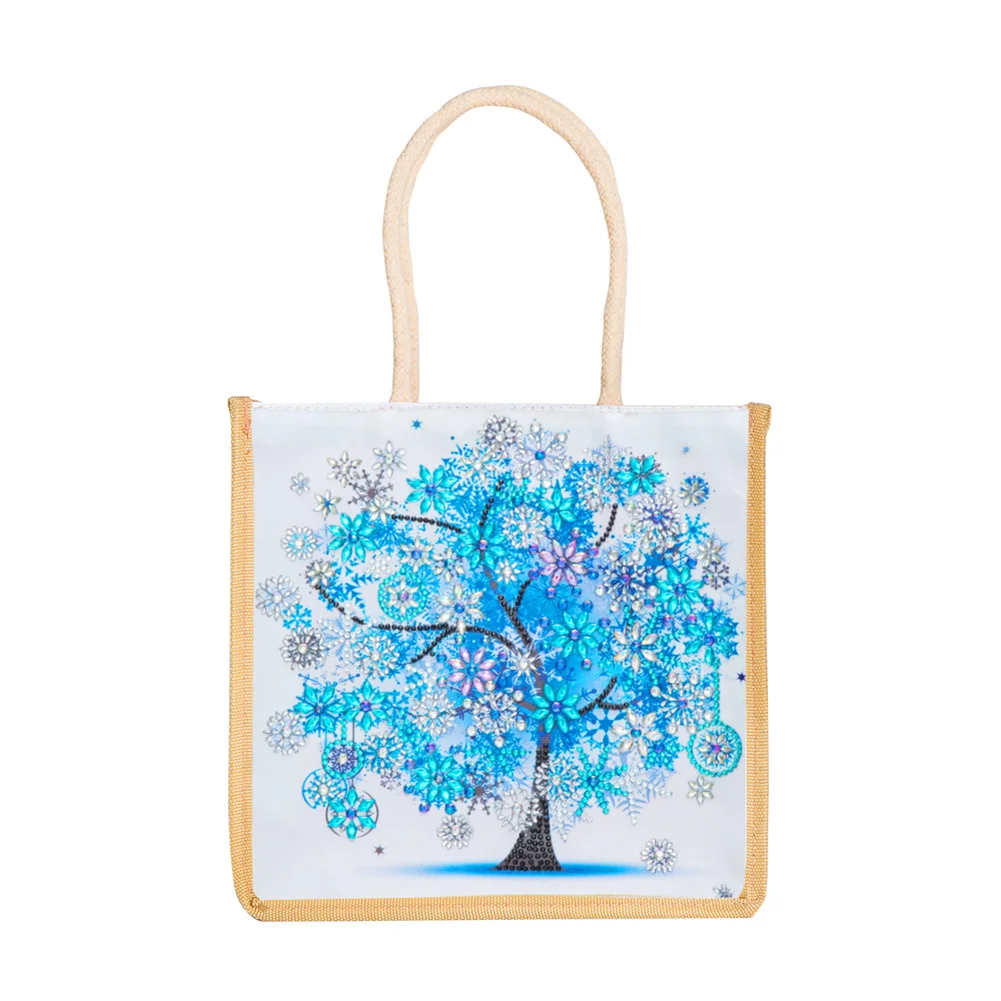 5D Diamond Painting Handbag DIY Winter Linen Shopping Storage Bags