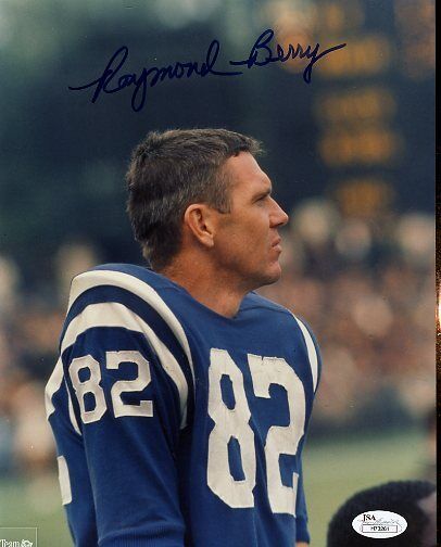 Raymond Berry Colts Signed Jsa Certed 8x10 Photo Poster painting Autograph