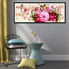 (US Only)Full Embroidery Cotton Thread 11CT 3 Strands Peony Flower Printed Cross Stitch