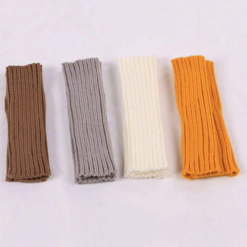 Arm Warmers Women Solid Striped Knitted Half-fingered Womens Mitt Japanese Style All-match Simple Soft Trendy Kawaii Leisure New