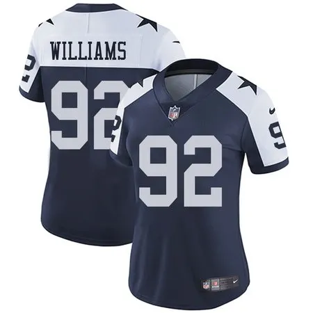 Women's Dallas Cowboys #92 Quinnen Williams Esch Navy Color Rush Vapor Limited Stitched Jersey 0UUQ