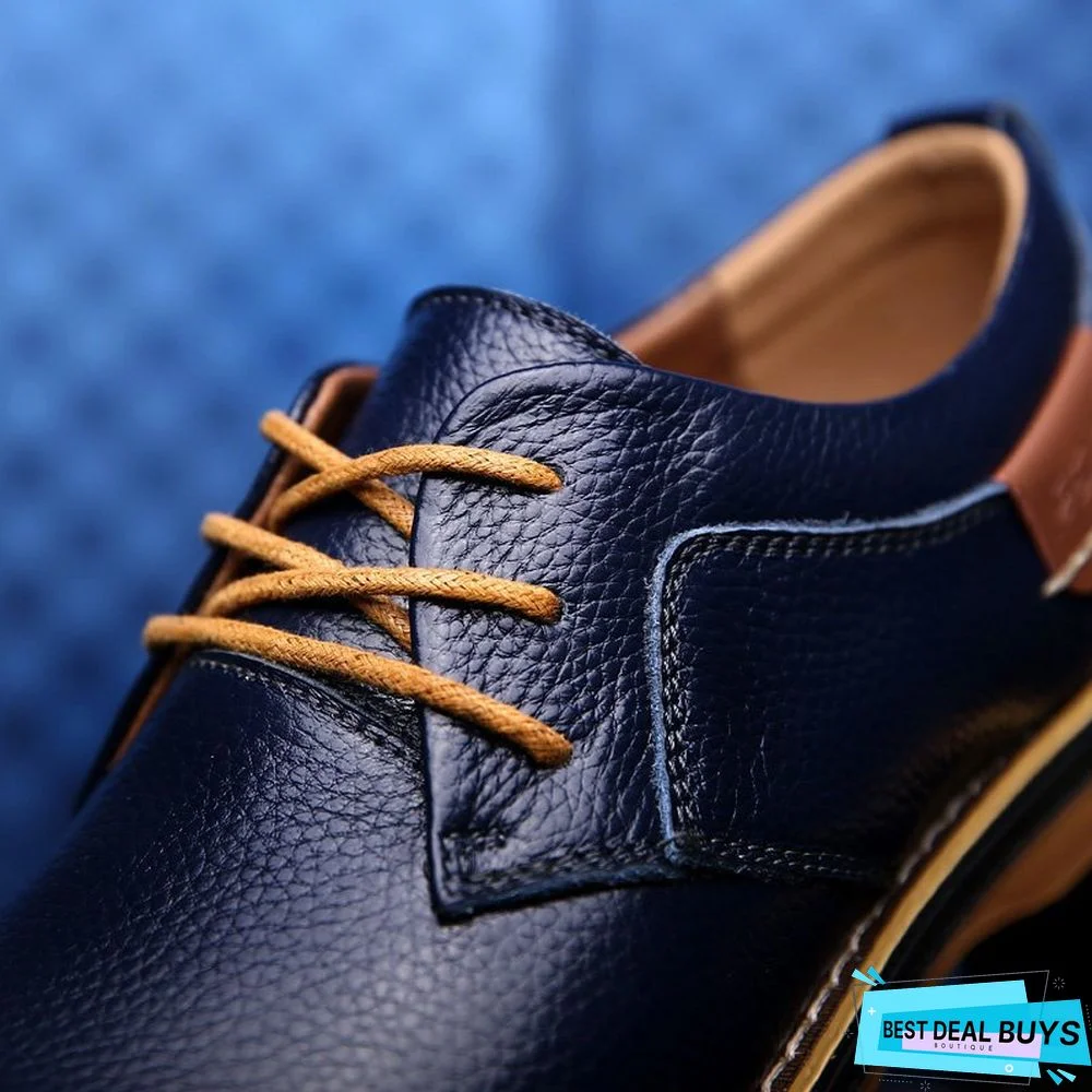 Men Large Size Office & Career Split Joint Leather Shoes