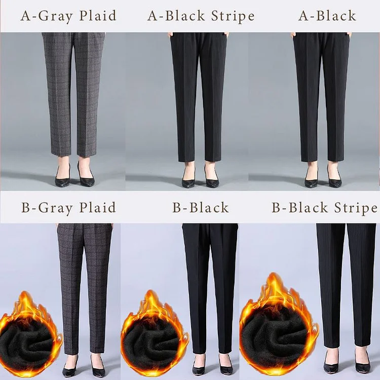 Women’s Stylish Fleece-lined Straight-leg Pants