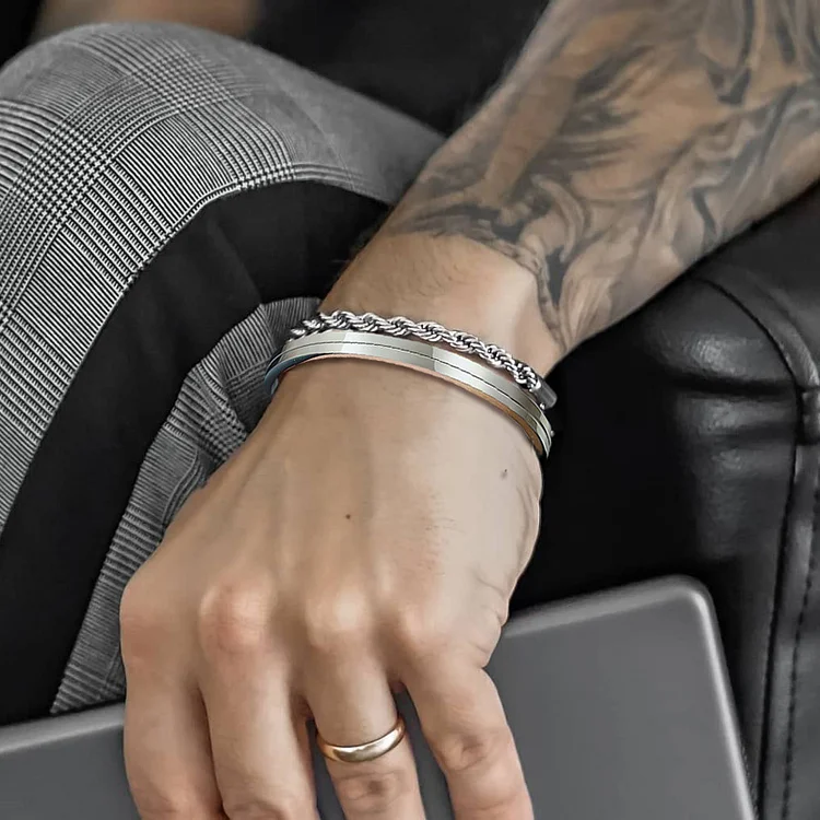 Fashion Simple Solid Color Stainless Steel Bracelet