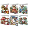 6Pcs Merry Christmas Diamond Painting Greeting Card for Holiday Party Favors