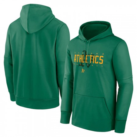 Men's Oakland Athletics Green Pregame Performance Pullover Hoodie RROL