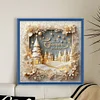 (US Only)Xmas Printed Cross Stitch Kit 40x40cm DIY 11CT Embroidery Craft Set Home Decor