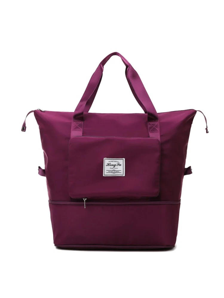 Women Shoulder Bags Large Capacity Foldable Women Oxford Cloth Bag (Purple)