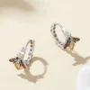 Honey Bee Hoop Earrings 925 Sterling Silver 
