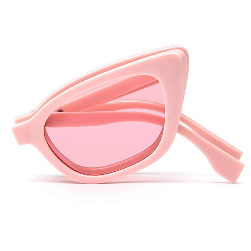 Minimalist Solid Color Leopard Pc Cat Eye Full Frame Women’s Sunglasses