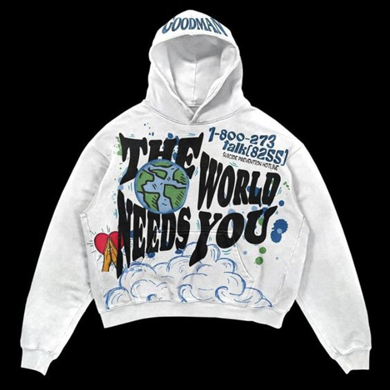 Street Contrast Letters Graffiti Print Hoodie