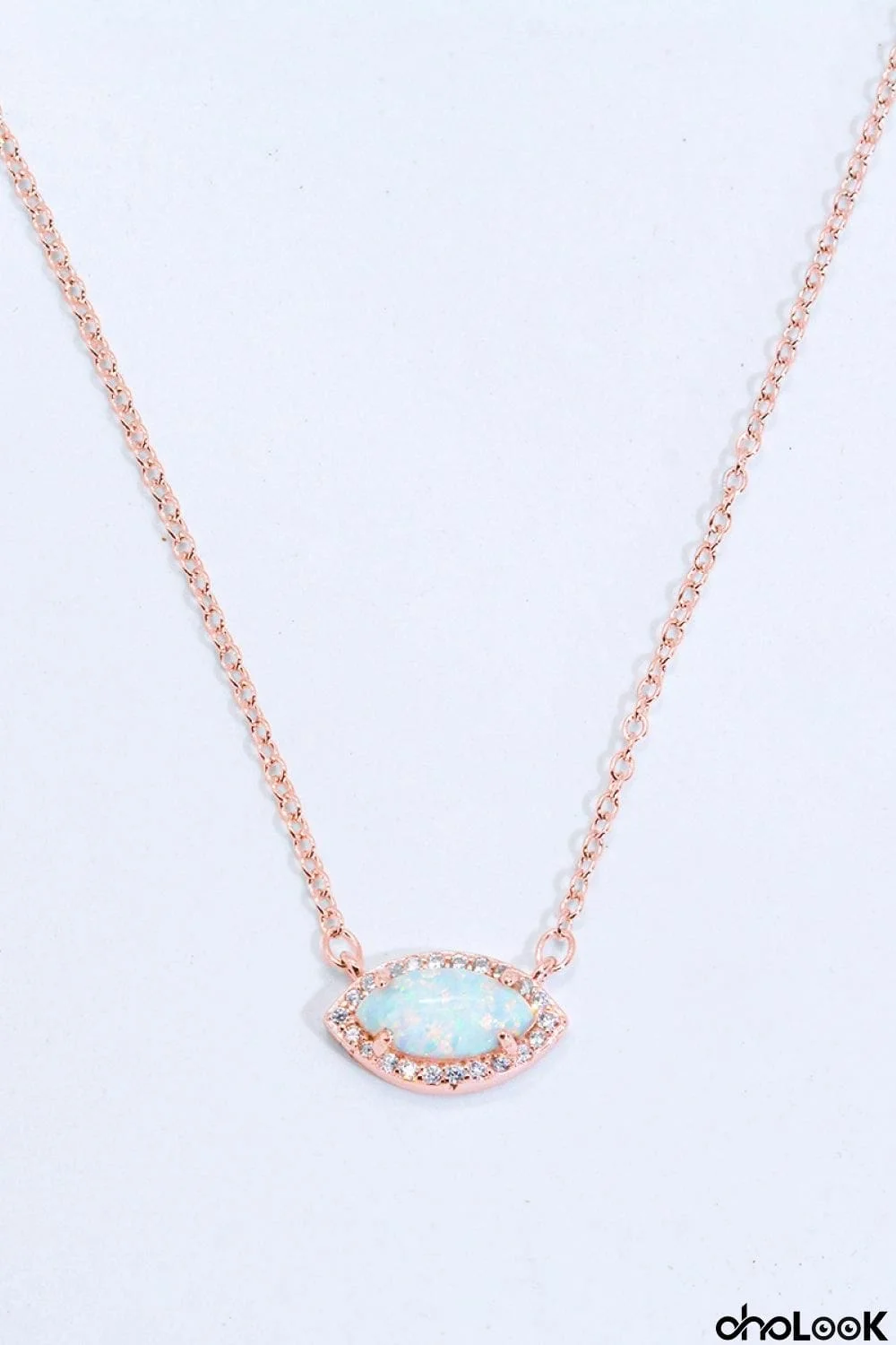 18k Rose Gold-Plated Opal Pendant Necklace