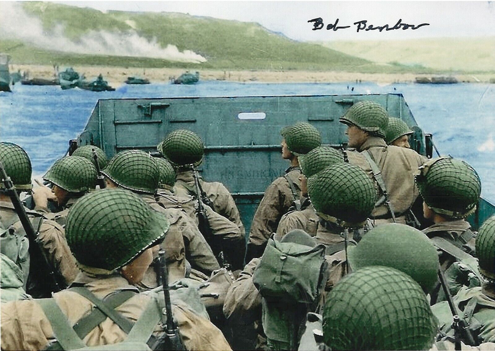 BOB BENBOW LST 1 US NAVY D-DAY,ANZIO,SICILY,NORTH AFRICA VET RARE SIGNED Photo Poster painting