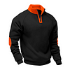 Men's Loose Casual Fleece Stand Collar Long Sleeve Sweatshirt by Inlyline