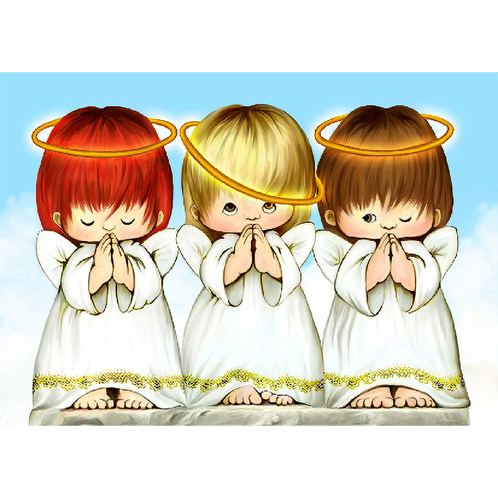 

40*30CM - Round Drill Diamond Painting - Carefree Angel, 501 Original