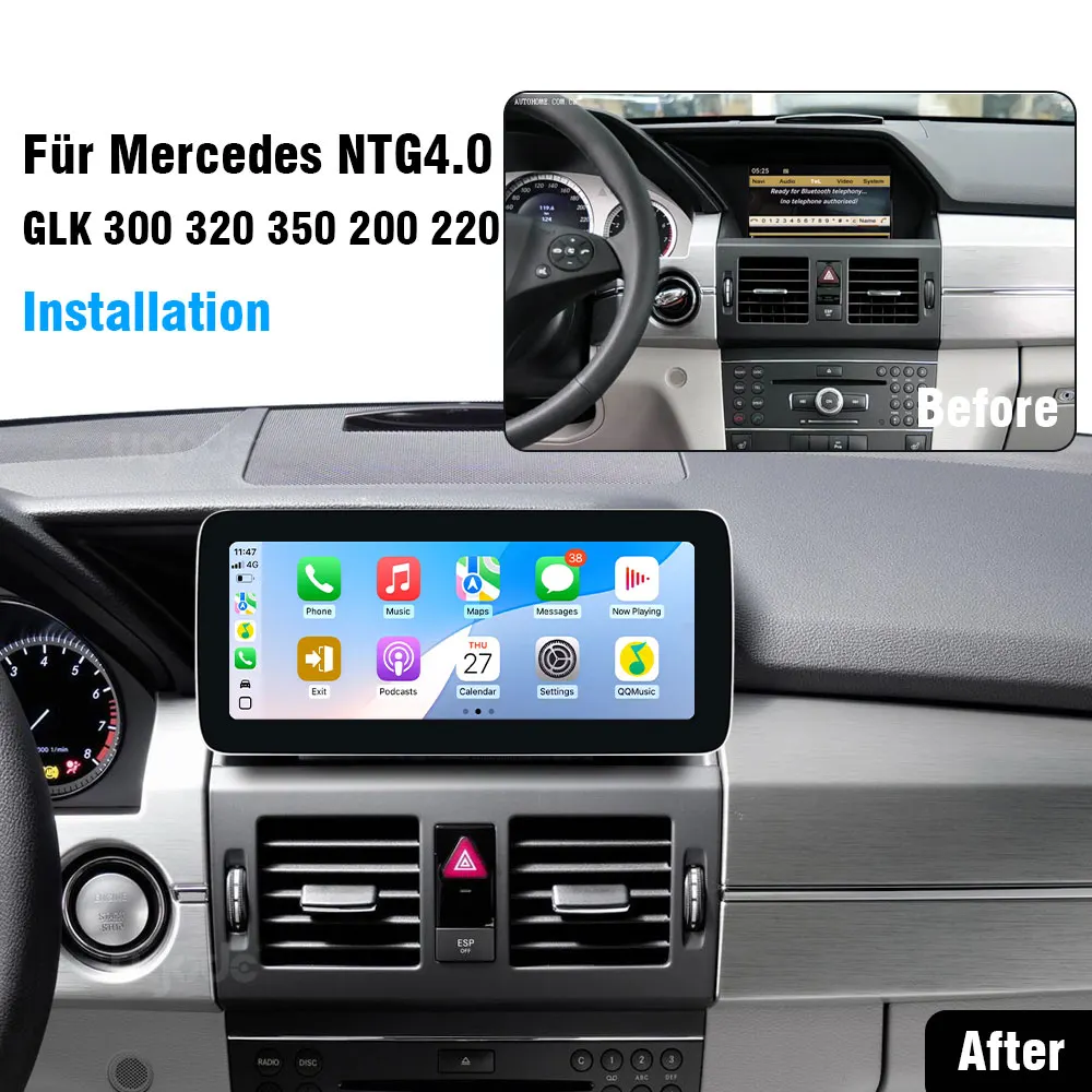 Ugode Mercedes Benz GLK 300 320 350 2009-2016 year Apple CarPlay Android Auto Display Monitor Upgrade Autoradio Stereo 