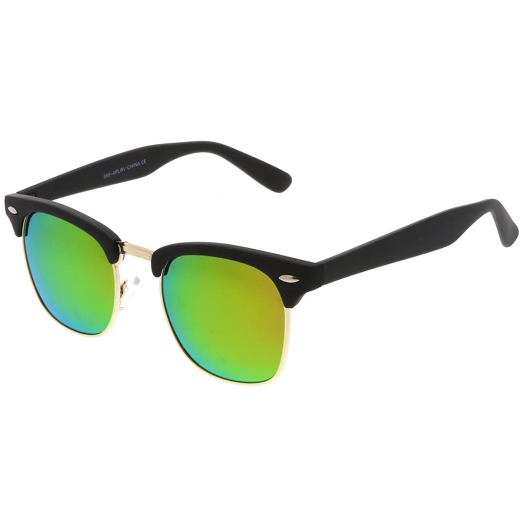 Rubberized Mirror Lens Half Frame glasses 49mm