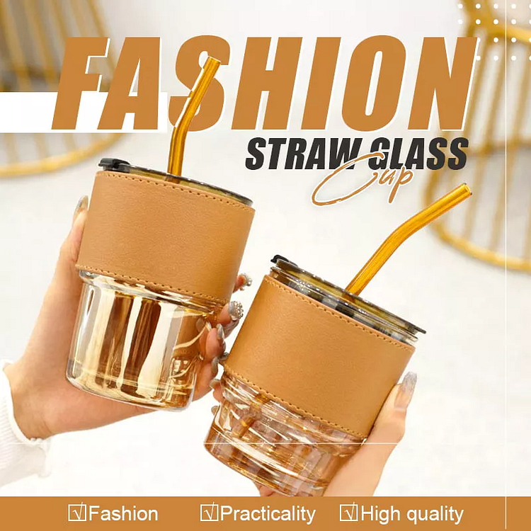 Fashion Straw Glass Cup