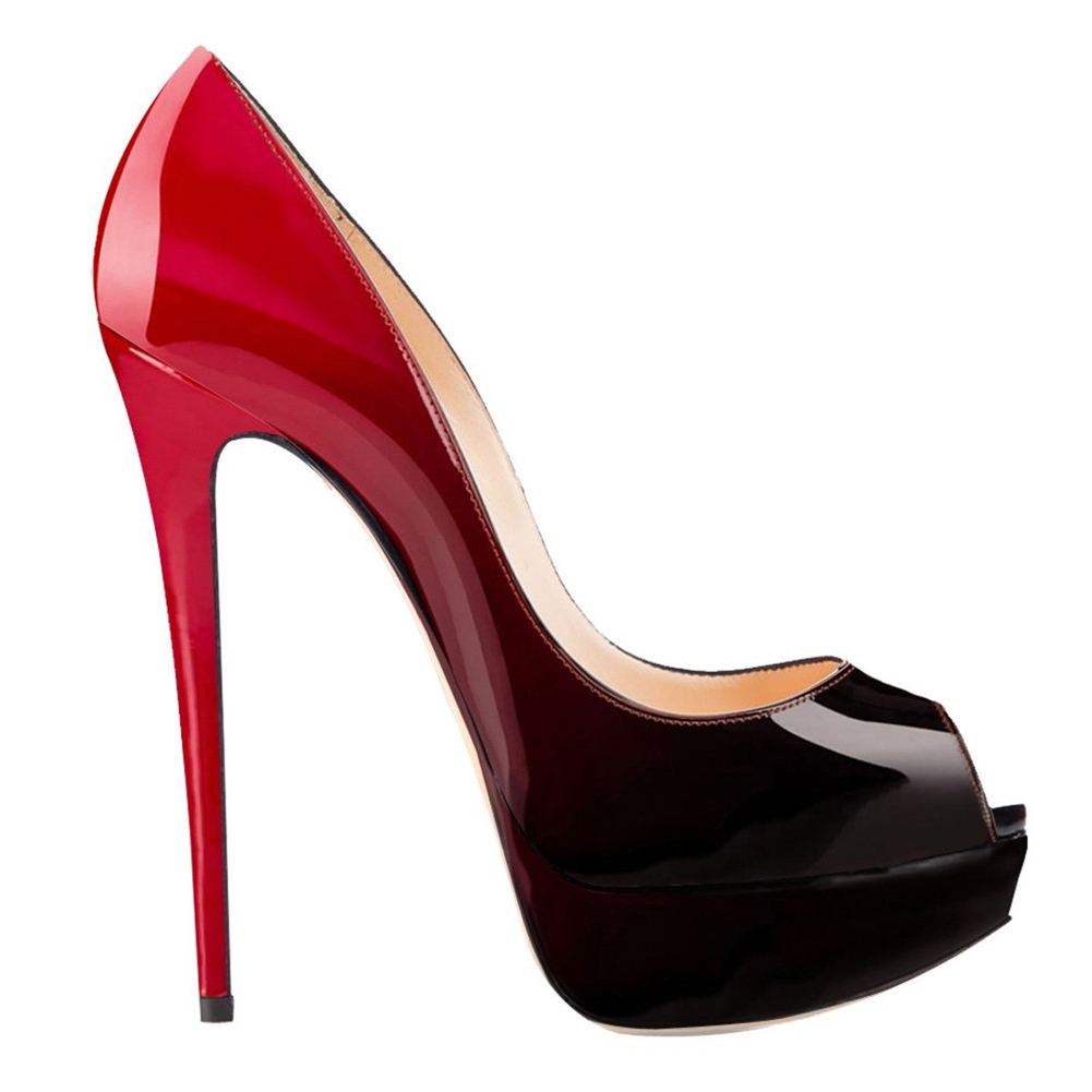 6" Platform Sky High Pumps Gradient Print Pumps-MERUMOTE