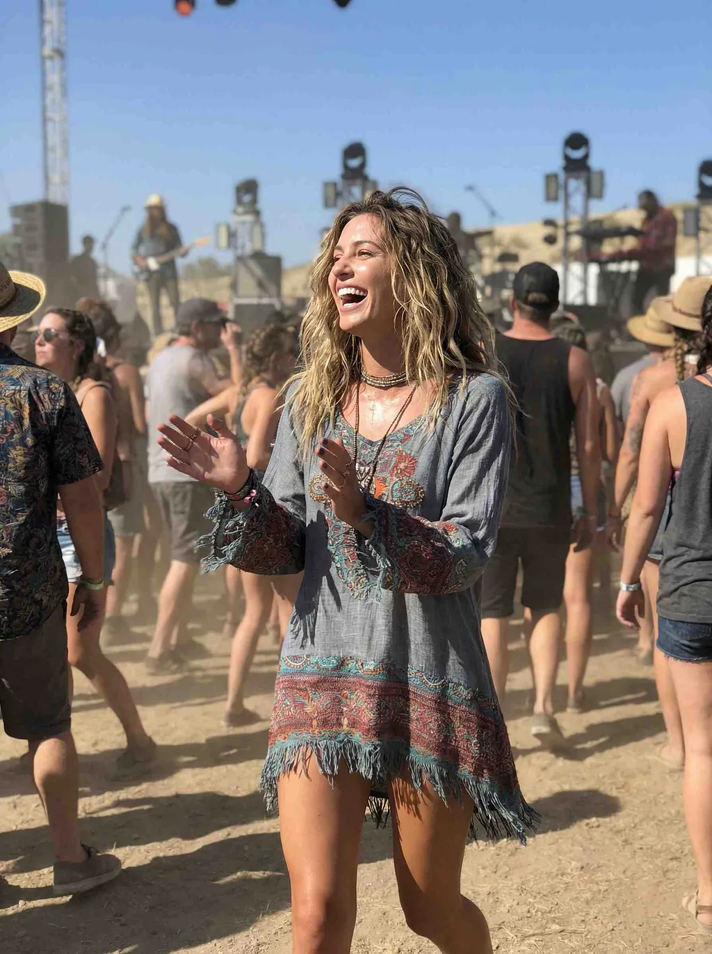 Music Festival Rock Party Carnival Vintage Wasteland Style Ethnic Floral Cotton And Linen Dress