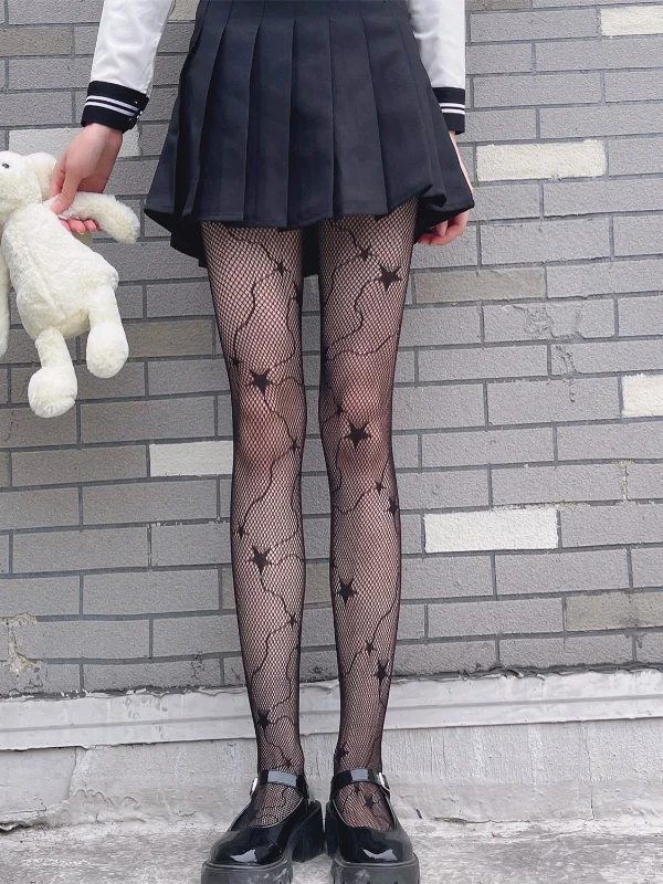 Diamond Pattern Hollow Fishnet Tights