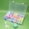 6Psc Pumpkin +36Pcs Round Bottles Diamond Painting Containers Multi Purpose Portable Plastic Case Box with Stickers & Compartments Arts Crafts Storage Bottle for Hardware Rhinestone (36pcs)