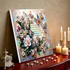 Framed Diamond Painting - Special Shaped - Butterfly Flower (25x25cm)