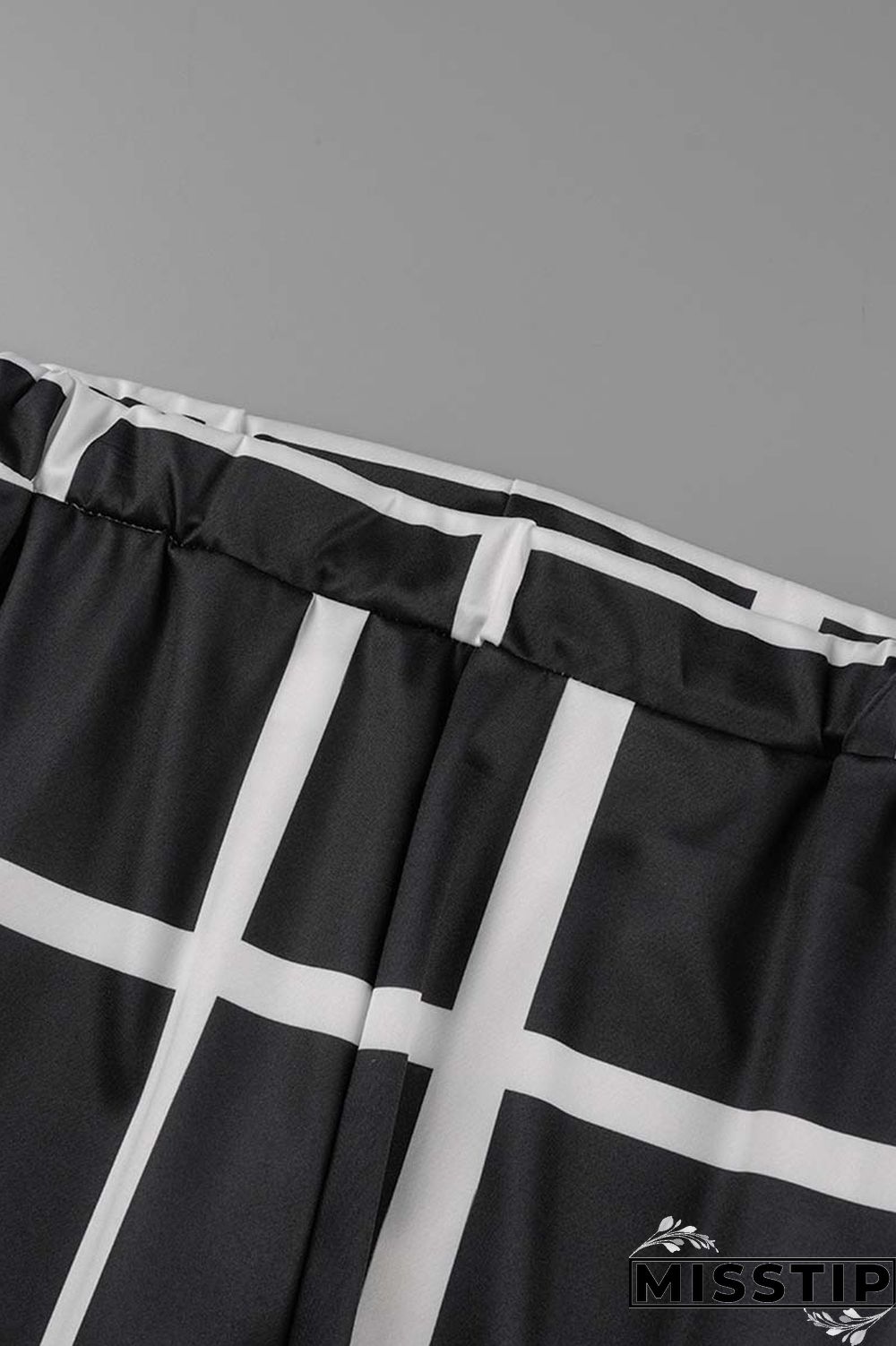 Black Casual Print Patchwork Turndown Collar Long Sleeve Three-piece Set