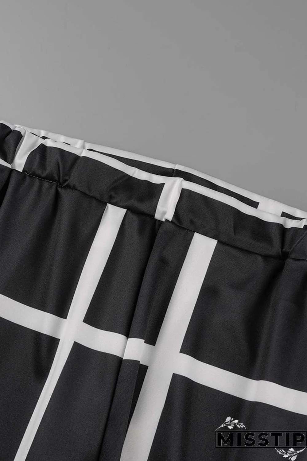 Black Casual Print Patchwork Turndown Collar Long Sleeve Three-piece Set