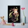 Diamond Painting -DIY Round Drill Princess Changfa Le Pei Silhouette(40X50CM)